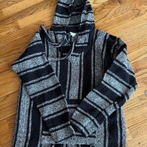 Striped Black and Gray Men's Hoodie